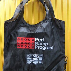 DOT NYC New Black Tote Drawstring Sack Bag Foldable Shopping Etc UNISEX